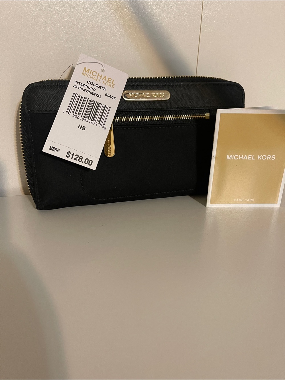 Michael Kors Black Wallet with Gold Hardware